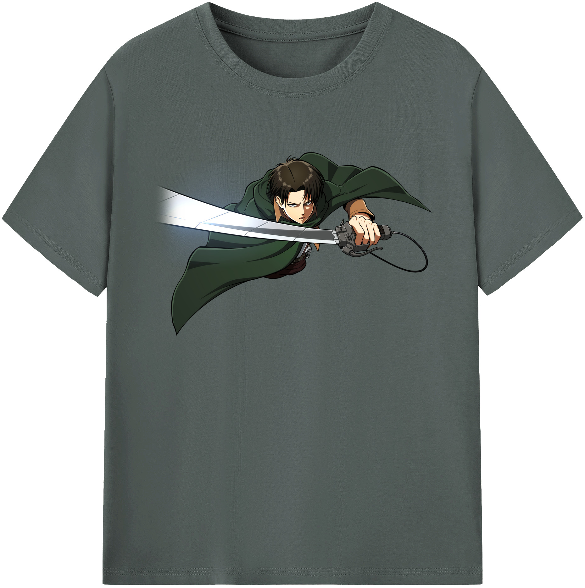 （画像用） 進撃の巨人 リヴァイ·アッカーマン Attack on Titan Levi Ackerman 綿100％ メンズ半袖Tシャツ｜肌触りやわらか＆通気性